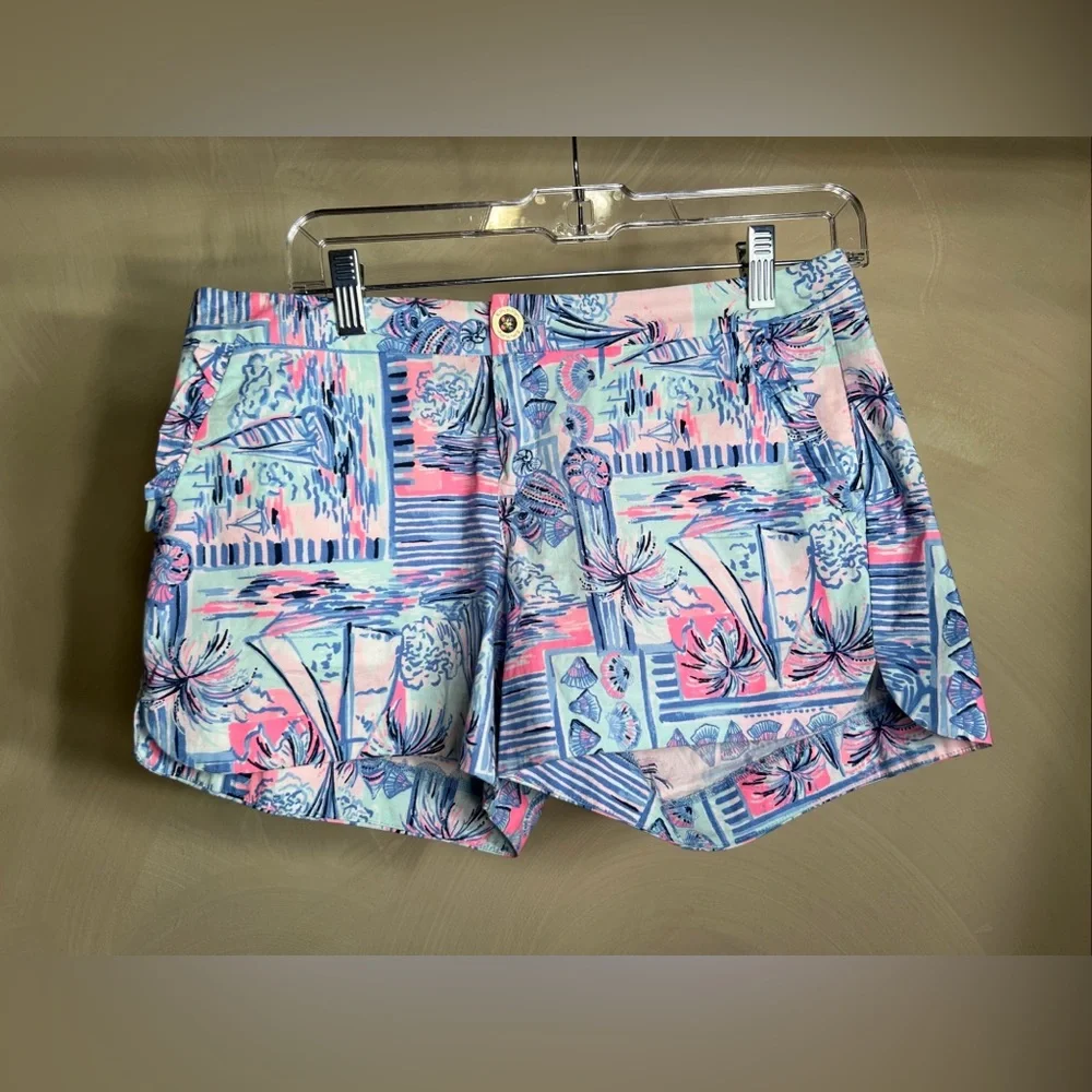 Lilly Pulitzer Adie Ruffle Pocket Stretch,Whisper Blue,Yeah Buoy Coastal|size:4 - Picture 7 of 16